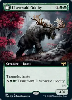 Ulvenwald Oddity / Ulvenwald Behemoth (Extended Art) -Foil Medium Play MTG - Image 1
