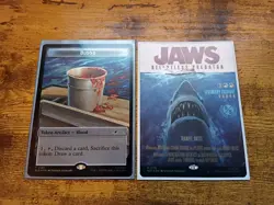 Jaws, Relentless Predator, Secret Lair Drop, MTG, Rainbow Foil + Blood Token - Image 1