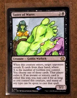 Taster of Wares Altered Art Hand Painted MTG Magic the Gathering Anime Girl - Image 1