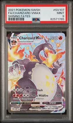 Fa/Charizard Vmax 2021 Pokemon Sword & Shield Shining Fates #SV107 PSA 9 - Image 1