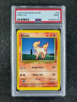 1999 Pokemon PONYTA 60/102 Base Set Unlimited Common English PSA 9 (B) - Image 1