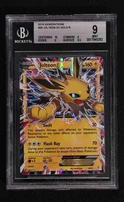 Beckett 9 2016 POKEMON XY GENERATIONS #28 JOLTEON EX - Image 1
