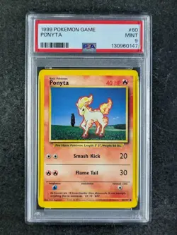 1999 Pokemon PONYTA 60/102 Base Set Unlimited Common English PSA 9 (A) - Image 1
