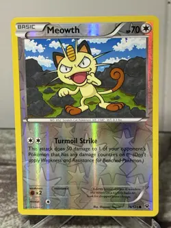 Meowth 74/124 XY - Fates Collide Pokemon TCG LP Reverse Holo NM - Image 1