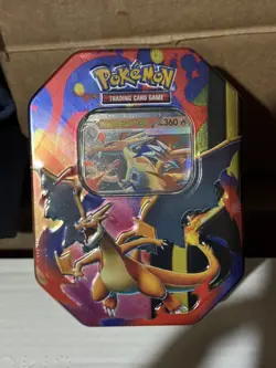 Pokemon Mega Charizard EX Mega Evolutions Tin 4 Sealed Booster Packs IN HAND - Image 1