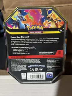 Pokemon Mega Charizard EX Mega Evolutions Tin 4 Sealed Booster Packs IN HAND - Image 2