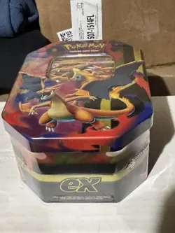 Pokemon Mega Charizard EX Mega Evolutions Tin 4 Sealed Booster Packs IN HAND - Image 4