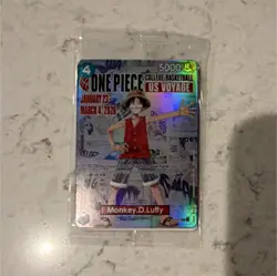 Bandai One Piece CCG Monkey.D.Luffy US Voyage Promo Holo Card 01 - Image 1
