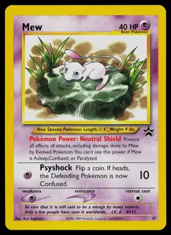 Pokemon Card - Mew 47 WOTC Black Star Promo - Image 1