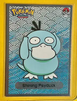 💥 Shiny PSYDUCK Pokemon Vintage Art CARD Metallic Foil Collectible Anime NM💥 - Image 1