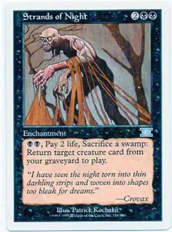 STRANDS of NIGHT X1 MAGIC MTG 6TH EDITION HEAVY PLAYED (HP) 1997 - Image 1