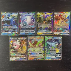 Pokemon TCG GX Holo Lot - Kingdra, Bewear, Tapu Koko, Wishiwashi - 7 Cards - Image 1