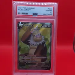 Pokemon GO Slaking V Full Art 077/078 Ultra Rare Holo PSA 10 Pokemon TCG - Image 1