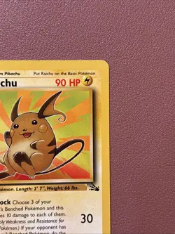 Pokemon TCG Raichu Unlimited Edition Fossil Set Non-Holo Rare Card 29/62 LP - Image 3