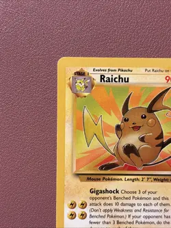 Pokemon TCG Raichu Unlimited Edition Fossil Set Non-Holo Rare Card 29/62 LP - Image 4