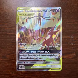 Pokemon Espeon & Deoxys GX TAG TEAM Promo SM240 Card Pokemon TCG Card Stock - Image 1