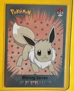 💥 Shiny EEVEE Pokemon Vintage Art CARD Metallic Foil Collectible Anime NM💥 - Image 1