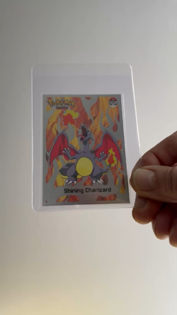 💥 Shiny CHARIZARD Pokemon Vintage Art CARD Metallic Foil Collectible Anime NM💥 - Image 2