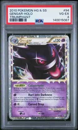 2010 POKEMON HEARTGOLD & SOULSILVER TRIUMPHANT #94 GENGAR-HOLO PSA 4 - Image 1