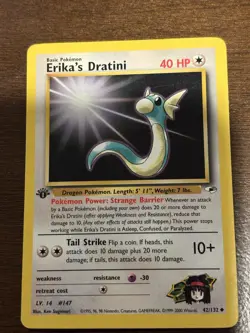Pokemon TCG Erika's Dratini Gym Heroes 1st Edition Uncommon 42/132 40 HP - Image 1
