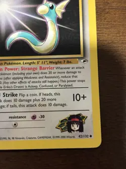 Pokemon TCG Erika's Dratini Gym Heroes 1st Edition Uncommon 42/132 40 HP - Image 3