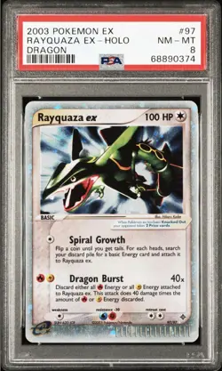 2003 Rayquaza Ex Holo Dragon #97 PSA 8 Vintage Pokemon - Image 1