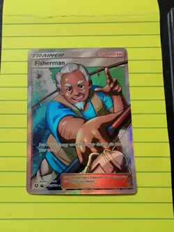 POKEMON FISHERMAN SV83/SV94 FULL ART TRAINER HIDDEN FATES NEAR MINT - Image 1