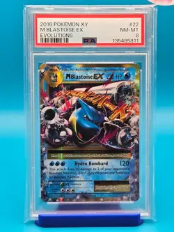 PSA 8 - 2016 POKEMON XY EVOLUTIONS 22 M BLASTOISE EX - Image 1