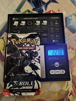 Heavy! 22.70g Pokemon TCG SV 10.5 Black Bolt Booster Pack Sealed! - Image 1