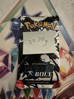 Heavy! 22.70g Pokemon TCG SV 10.5 Black Bolt Booster Pack Sealed! - Image 2