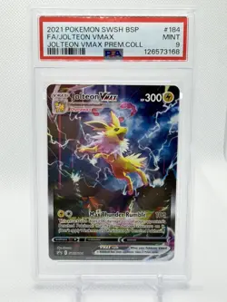2021 Pokemon SWSH BSP #184 FA/ Jolteon VMAX Premium Collection PSA 9 - Image 1