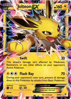 Pokemon TCG Jolteon EX Full Art 28/83 Generations Ultra Rare Holo VLP - Image 1