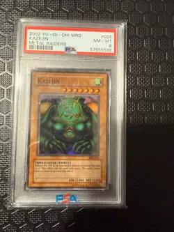 2002 YuGiOh! Kazejin MRD-026 Super Rare - Metal Raiders - PSA 8 NM-MT - Image 1
