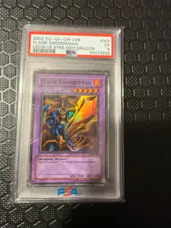 Yu-Gi-Oh! Flame Swordsman Legend of Blue Eyes White Dragon LOB-003 PSA 5 - Image 1
