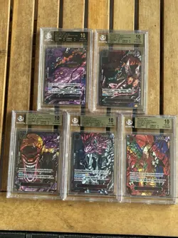 (5) BGS 10 W/(1) BGS Black One Piece TCG - OP-13 Five Elders GOD PACK full Set - Image 1