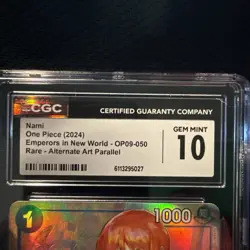 CGC GEM MINT 10 One Piece Nami OP09-050 Emperors In The New World - Image 2