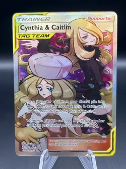 Pokemon TCG Cynthia & Caitlin Full Art Holo Card 228/236 Cosmic Eclipse - Image 1
