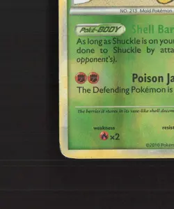 Shuckle 11/123 HeartGold SoulSilver Reverse Holo Rare Pokemon Card MP - Image 5