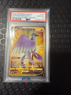 PSA 10 Galarian Articuno V Brilliant Stars 181/172 Secret Pokemon Card - Image 1
