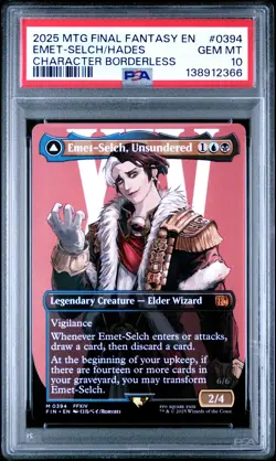 2025 MTG FINAL FANTASY EMET-SELCH, UNSUNDERED/HADES, SORCERER OF ELD PSA 10 - Image 1