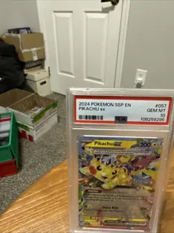 PSA 10 2024 POKEMON SSP EN-SURGING SPARKS #057 PIKACHU EX Gem Mt - Image 3