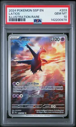 Latios 203/191 Illustration Rare SV08: Surging Sparks - PSA 10 - Image 1