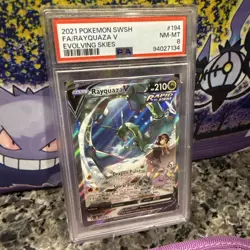 2021 Pokemon SWSH FA Rayquaza v Evolving #194 PSA 8 Near Mint - Image 1