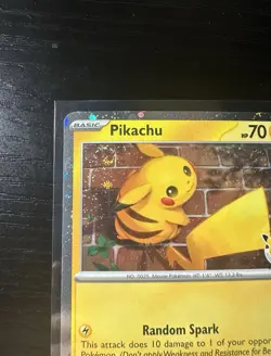 Pikachu 051/162 Stamped 2026 Pokemon Day Promo DOUBLE CORNER SWIRLS 1/1 🌀🌀 - Image 2
