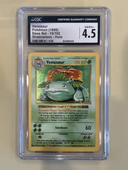 Pokemon Venusaur Base Set Shadowless - 1999 CGC 4.5 VG/EX+ - Image 1
