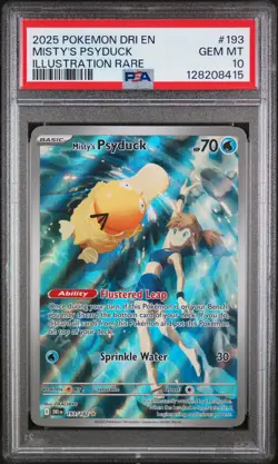 2025 POKEMON DRI EN-DESTINED RIVALS ILLUSTRATION RARE MISTY'S PSYDUCK PSA 10 - Image 1