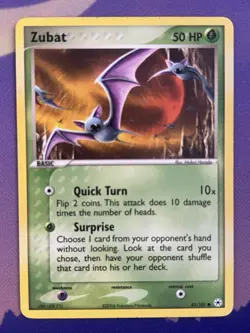 Pokemon TCG Zubat 83/101 Hidden Legends Regular HP Damaged - Image 2