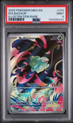 2025 POKEMON MEG EN-MEGA EVOLUTION ILLUSTRATION RARE #133 BULBASAUR PSA 9 - Image 1