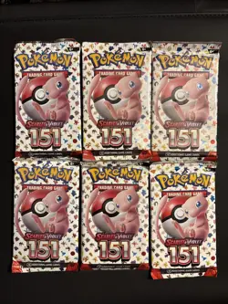 Pokemon TCG Scarlet & Violet 151 Booster Packs Lot of 6 Factory Sealed - Image 1