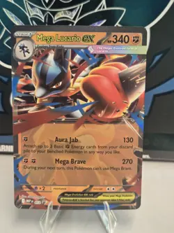 Pokemon Mega Lucario ex (12/20) Mega Evolution Black Star Promo NM HOLO - Image 1